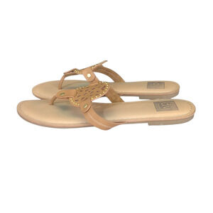 Dolce‎ Vita Gotie Women's Size 11 Sandals Thong Flip Flop Logo Tan